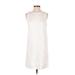Zara Casual Dress - Shift Crew Neck Sleeveless: White Solid Dresses - Women's Size Small