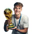 LimuToy 14.2IN World Cup Replica Resin Soccer Collectibles Sports Fan Trophy Gold Bedroom Office Desktop Decor (36 cm)