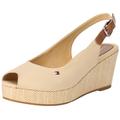 Tommy Hilfiger Damen Wedge Espadrilles Iconic Elba Sling Back Wedge Keilabsatz, Beige (Harvest Wheat), 36