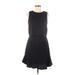 Banana Republic Casual Dress - A-Line Crew Neck Sleeveless: Black Solid Dresses - Women's Size 6