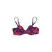 Lands' End Swimsuit Top Blue Floral Sweetheart Swimwear - Women's Size 10