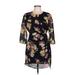 ASOS Casual Dress - Mini Crew Neck 3/4 sleeves: Black Print Dresses - Women's Size 10
