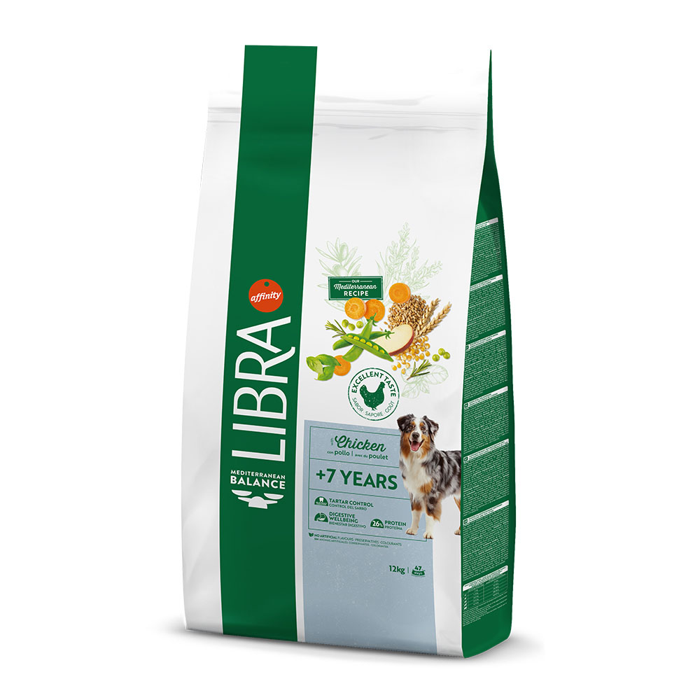 12kg Libra Dog Senior Huhn Hundefutter trocken