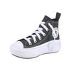 Sneaker CONVERSE "CHUCK TAYLOR ALL STAR MOVE PLATFORM LEATHER", Gr. 28, schwarz-weiß (schwarz, weiß), Leder, sportlich, Schuhe