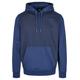 Rundhalspullover URBAN CLASSICS "Herren 2-Tone Fake Raglan Hoody" Gr. S, blau (midnightnavy, darkblue) Herren Pullover Kapuzenpullover