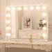 House of Hampton® Jahziyah LED Lighted Hollywood Makeup Mirror Vanity Mirror w/ Dimmable & Memory Function Metal in White | Wayfair