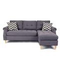 Gray Sectional - Red Barrel Studio® SECTIONAL SOFA w/ Backrest & Arm Support Polyester | 36 H x 87 W x 59 D in | Wayfair