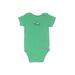 Carter's Short Sleeve Onesie: Green Print Bottoms - Size 12 Month