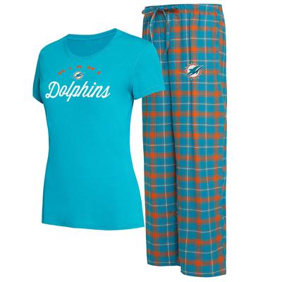 NFL Women's 2-Piece Arctic Union Suit (Size XXXXL) Miami Dolphins, Cotton,Polyester,Rayon