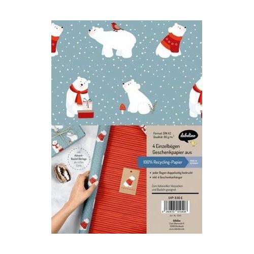 Geschenkpapier Set Weihnachten: Eisbär (für Kinder)