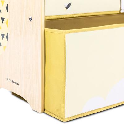 Etagère multifonctionnelle pour enfants en bois naturel jaune