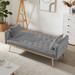 Tufted Sleeper Futon Sofa Bed, Perfect for Office, Studio, Velvet Fabric Sofa Couch with Adjustable Backrest and Metal Legs