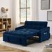 Loveseats Convertible Sofa Bed Velvet Upholstered Pull-Out Sleeper Sofa, Adjsutable Back with USB Charging & Two Arm Pocket