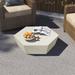 Outdoor Hexagon Patio Concrete Coffee Table, Outdoor Large Side Table