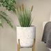 Green Faux Foliage Onion Grass Artificial Plant with Black or White Plastic Pot