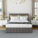 Gray, Beige Queen Size Upholstered Platform Bed with Hydraulic Storage - Elegant Design, Sturdy Frame, No Box Spring Needed