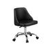 Yim 22 Inch Adjustable Swivel Office Chair, Black Faux Leather, Chrome Base