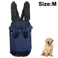 Pet Carrier Backpack Adjustable Pet Front Cat Dog Carrier Backpack Travel Bag Legs Out Easy-Fit for Traveling Hiking Camping Dark blueM