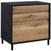 Pemberly Row Engineered Wood and Metal 2-Drawer Lateral File in Raven Oak