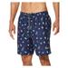 Speedo Mens Volley Party Print Above Knee Swim Trunks Navy L