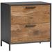 Pemberly Row Engineered Wood Lateral File Cabinet in Vintage Oak/Black