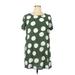 K. By Kersh Casual Dress - Shift High Neck Short sleeves: Green Color Block Dresses - Women's Size X-Large