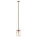 Elegant Designs 9.25in. Adjustable Traditional Vintage Modern Industrial Farmhouse 1-Light Metal and Clear Cylindrical Glass Kitchen Foyer Hallway Bedroom Living Room Dining Room Hanging Ceiling Penda