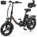 Vivi Electric Bike Folding Electric Cruiser Bike 350W Step-Through Electric Bike 16 x 3.0 Fat Tire Electric Bike 20MPH & 50 Miles Commuter Electric Bike