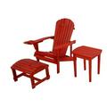Earth Collection Adirondack Chair with phone and cup holder (Chair Ottoman and End table set)