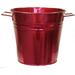 6051E XR Enameled Galvanized Metal Planter 9 By 9 Red