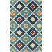 5 x 8 ft. Blue & Ivory Geometric Stain Resistant Indoor & Outdoor Rectangle Area Rug - Blue and Ivory - 5 x 8 ft.