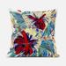 26 x 26 in. Hawaii Floral Duo Broadcloth Indoor & Outdoor Blown & Closed Pillow - White Blue & Red