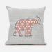 20 x 20 in. Elephant Silhouette Duo Broadcloth Indoor & Outdoor Blown & Closed Pillow - Grey Beige & Blue