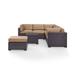 Biscayne 5 Piece Outdoor Wicker Seating Set - Mocha