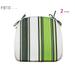 FBTS Prime Outdoor Chair Cushions (Set of 2) 16x17 Inches Patio Seat Cushions Navy Green and White Stripe Square Chair Pads for Outdoor Patio Furniture Garden Home Office