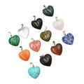 TOYMYTOY 12pcs Heart Shape Healing Beads Natural Stone Charms Pendants Heart Shape Stone Pendants DIY Crystal Charms Crystal Charms for Necklace Jewelry Making(Random Color/20mm/ with no Necklace)