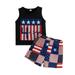 SILVERCELL Baby Boys Independence Day Clothes Summer Toddler Boys and Girls Sleeveless Tops and Shorts Set 1-5 Years Little Boys Casual Suit