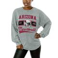 Women's Gameday Couture Gray Arizona Cardinals Snow Wash Oversized Long Sleeve T-Shirt