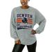 Women's Gameday Couture Gray Denver Broncos Snow Wash Oversized Long Sleeve T-Shirt