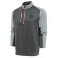 Men's Antigua Charcoal/Silver Slippery Rock Pride Team Quarter-Zip Pullover Top