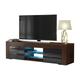 Oliviafurniture - tv Unit 130cm Sideboard Cabinet Cupboard tv Stand Living Room High Gloss Doors - Walnut & Black - Walnut & Black