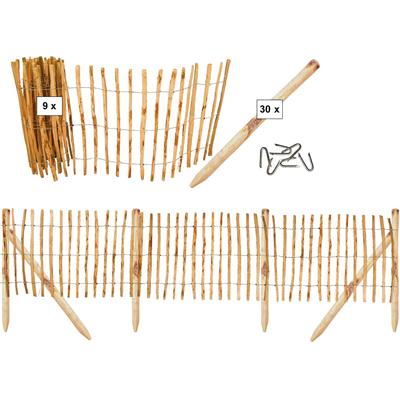 Gartenzaun TETZNER & JENTZSCH "Rollzaun Rosswell 7", beige (naturbelassen), H:90cm, Holz, Zaunelemente, 90 cm hoch, 9 El