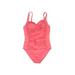 Liz Claiborne One Piece Swimsuit: Pink Swimwear - Women's Size 10