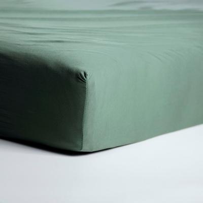 Spannbettlaken CINDERELLA "Spannbettlaken (bis 25 cm)", grün, B:160cm L:200-210cm, Jersey, Obermaterial: 100% Baumwolle, Laken, Elastizität für ein glatt bezogenes Bett Image