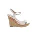 Charles by Charles David Wedges: White Print Shoes - Women's Size 7 - Open Toe