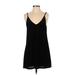 Wild Fable Casual Dress - Shift Plunge Sleeveless: Black Print Dresses - Women's Size X-Small