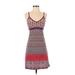 Athleta Casual Dress - A-Line V-Neck Sleeveless: Purple Print Dresses - Women's Size 2X-Small