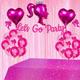 Hot Pink Princess Bachelorette Party Decorations Rectangle Tablecloth Foil Fringe Glitter Backdrop Let's Go Party Banner Pink Heart Balloon Crown Doll Head Balloons Girl Birthday Themed Party Supplies