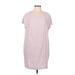 Madewell Casual Dress - Mini Scoop Neck Short sleeves: Pink Stripes Dresses - Women's Size Medium