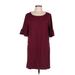 Southern Tide Casual Dress - Shift Scoop Neck Short sleeves: Burgundy Dresses - Women's Size Large